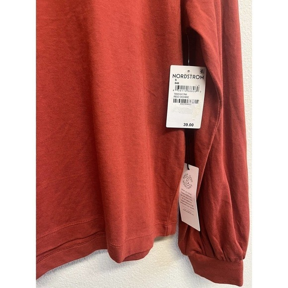 TREASURE & BOND Balloon Sleeve Shirt Sz Small Top Rust Ochre NEW - Picture 5 of 7